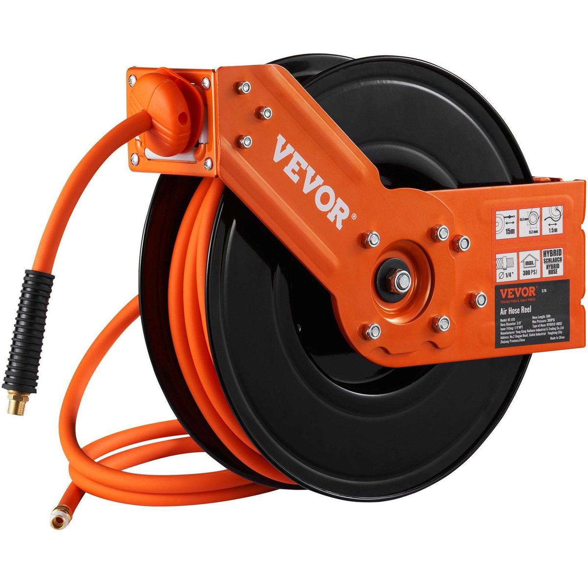 Ceiling/Wall mount retractable air hose reel 3/8" x 50' - Bills variety store
