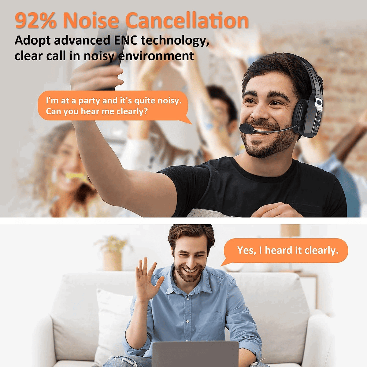 Trucker Bluetooth 5.2 Wireless Headset With Noise Cancelling Mic For Phones PC - Bills variety store