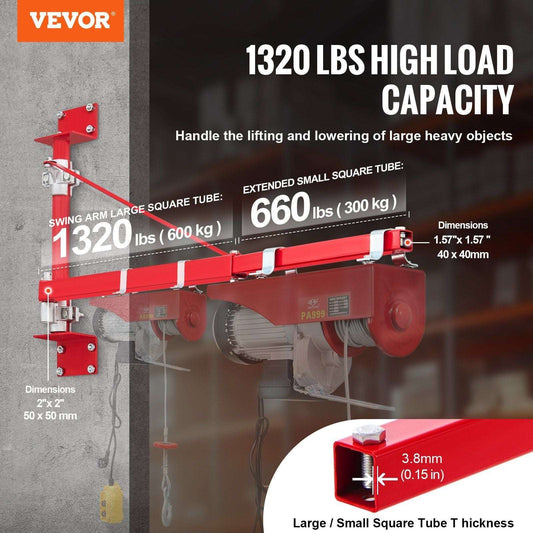 Electric hoist support arm for workshop , 1320 lbs Max load capacity - Bills variety store