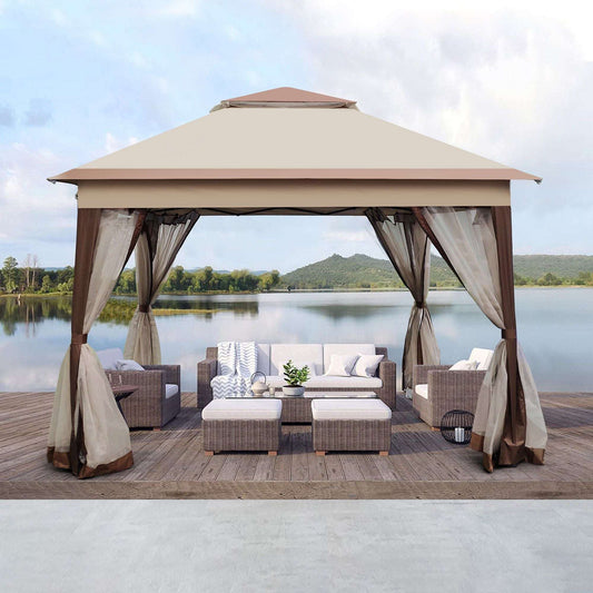 Versatile 11x11 Ft Patio Canopy Tent with Removable Zippered Net - Perfect for Backyard Parties & Outdoor Relaxation - Bills variety store