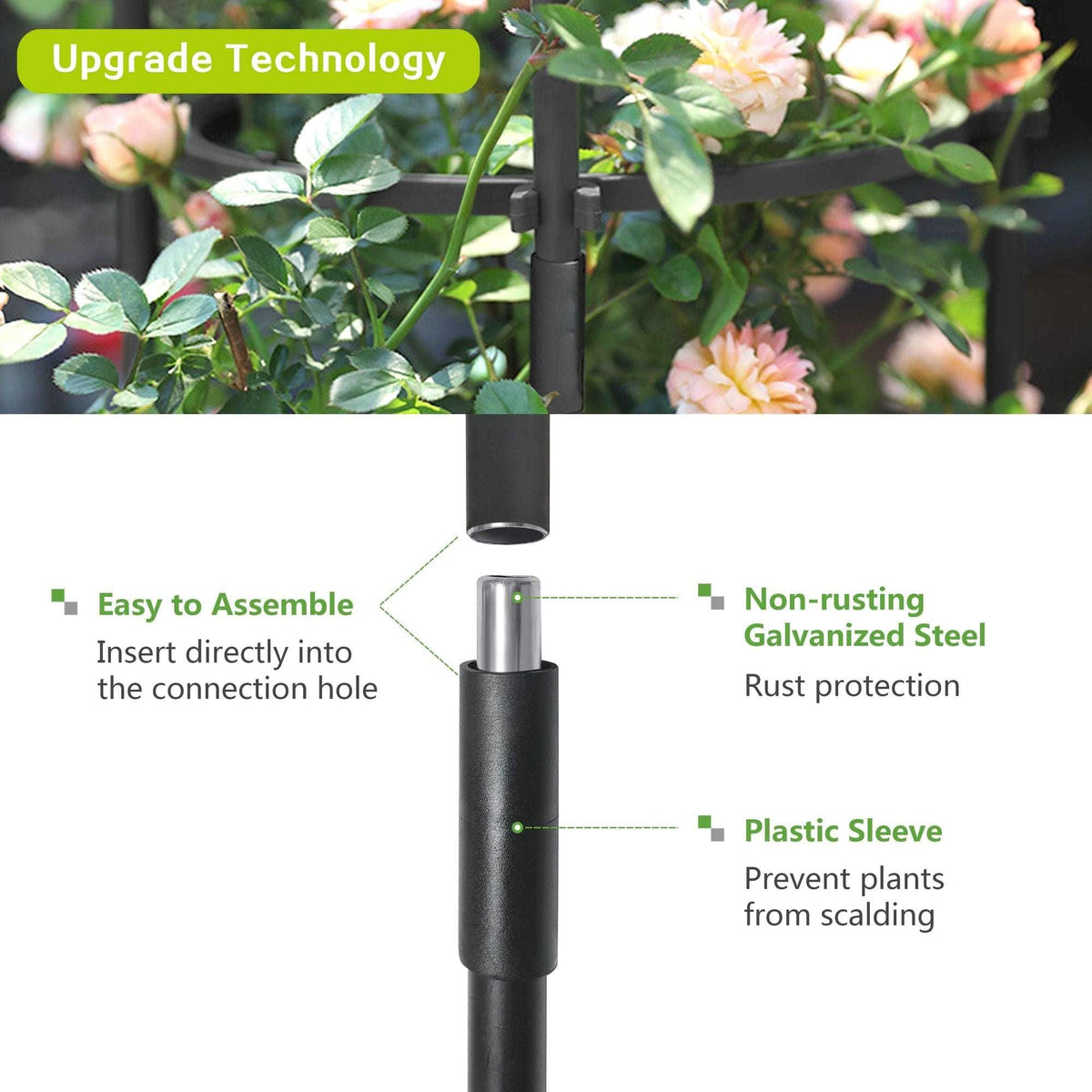6.2ft Garden Obelisk Trellis; Lightweight Rustproof Plastic Coated Metal Tall Tower Trellis Stand - Bills variety store
