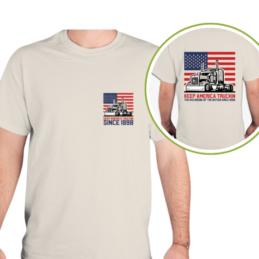 Legacy 18 Wheels Truckin' Tee – Ride in Tribute (TAN) - Bills variety store