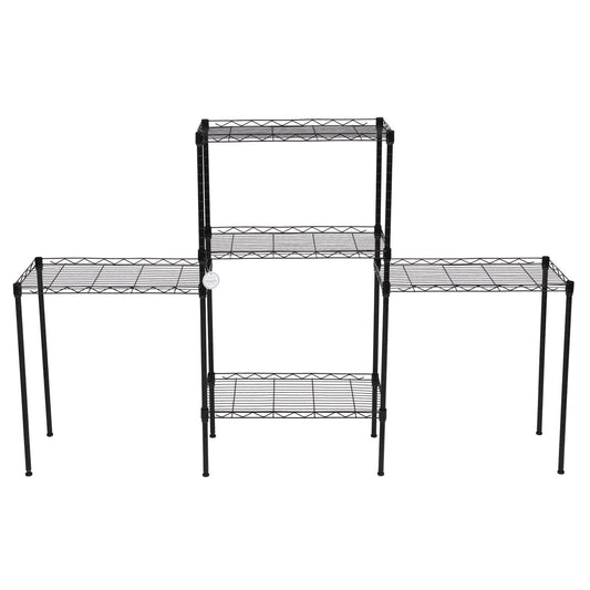 Changeable Assembly Floor Standing Carbon Steel Storage Rack Black - Bills variety store