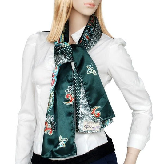 Blando Sega Green Paisley & Multi-Pattern Fashion Graceful Soft Silk Scarf/Wrap/Shawl(Large) - Bills variety store