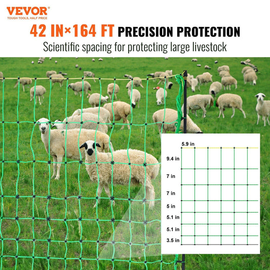 Electric Fence Netting, 42" H x 164' L, PE Net Fencing with Posts - Bills variety store