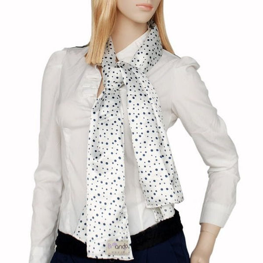 Blando White Background Little Black Dots Douce Extremely Soft Silk Scarf/Wrap/Shawl(Small) - Bills variety store