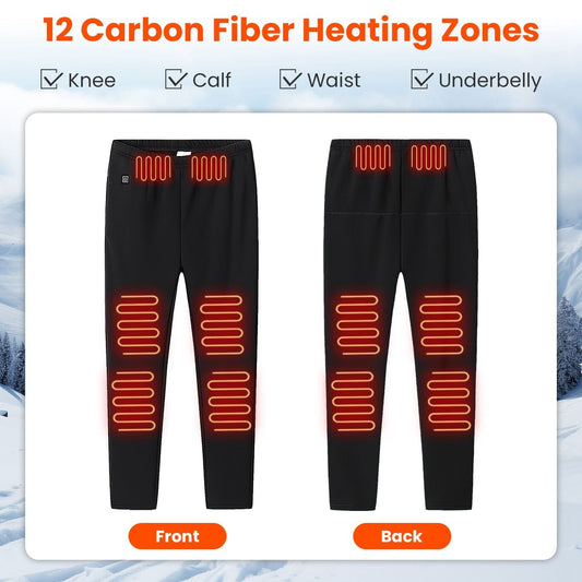 Winter Heated Pants for Men Women with 12 Heating Zones 5V USB Powered Heating - Bills variety store