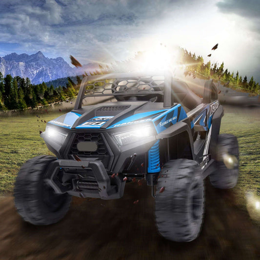 12V Kids Electric UTV Ride On Car with LED Lights, Safety Seat Belt, and Horn for Safe Fun Adventures - Bills variety store