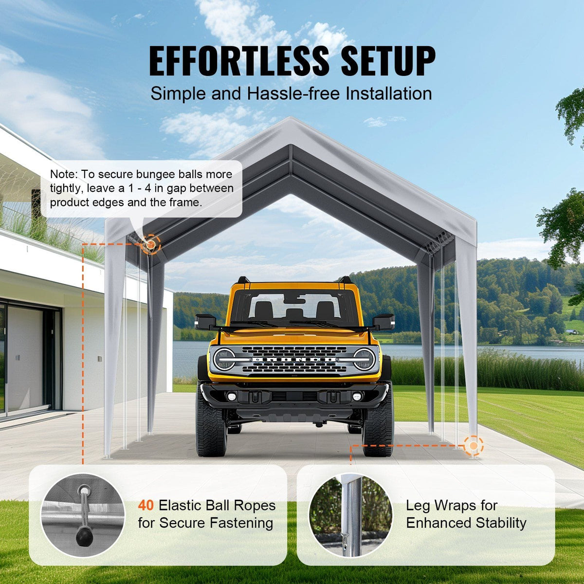 Carport Replacement Canopy Cover 10 x 20 ft, (Frame Not Included) - Bills variety store
