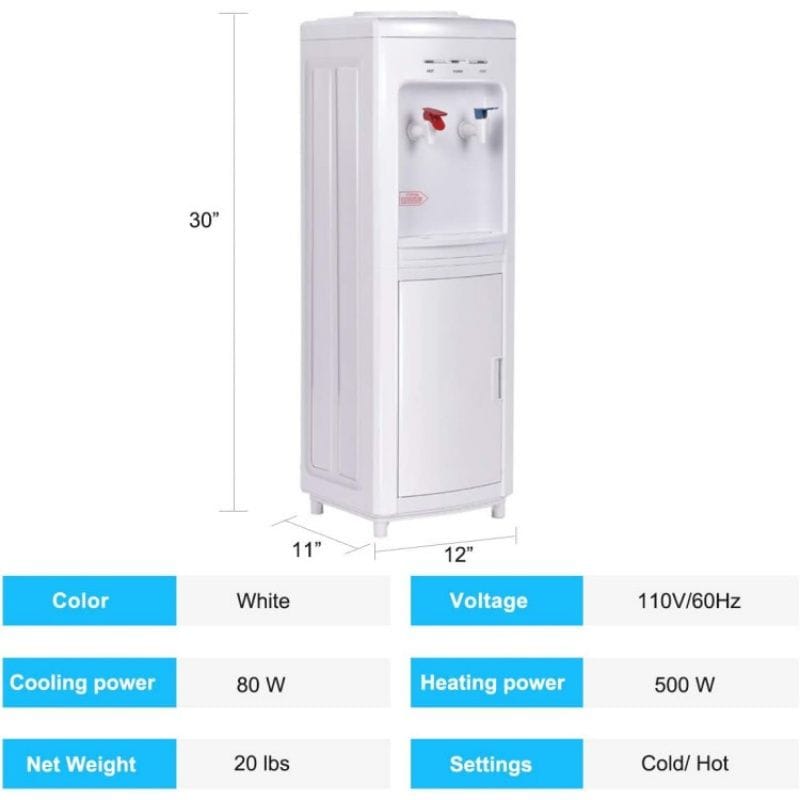 5 Gallons Hot and Cold Water Cooler Dispenser with Child Safety Lock - Bills variety store