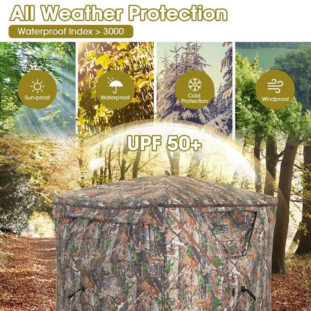 2-3 Person Hunting Blind Portable Pop Up Ground Tent with Carry Bag - Bills variety store