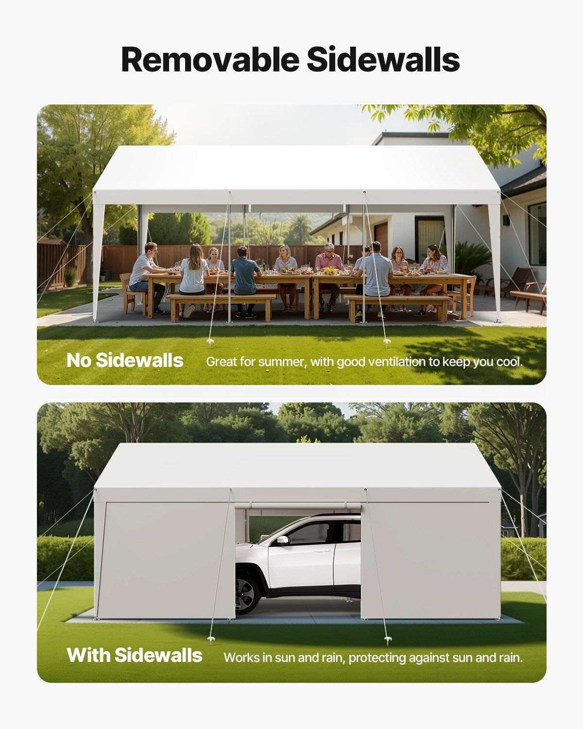 10' x 20' portable carport with removable sidewalls & door - Bills variety store