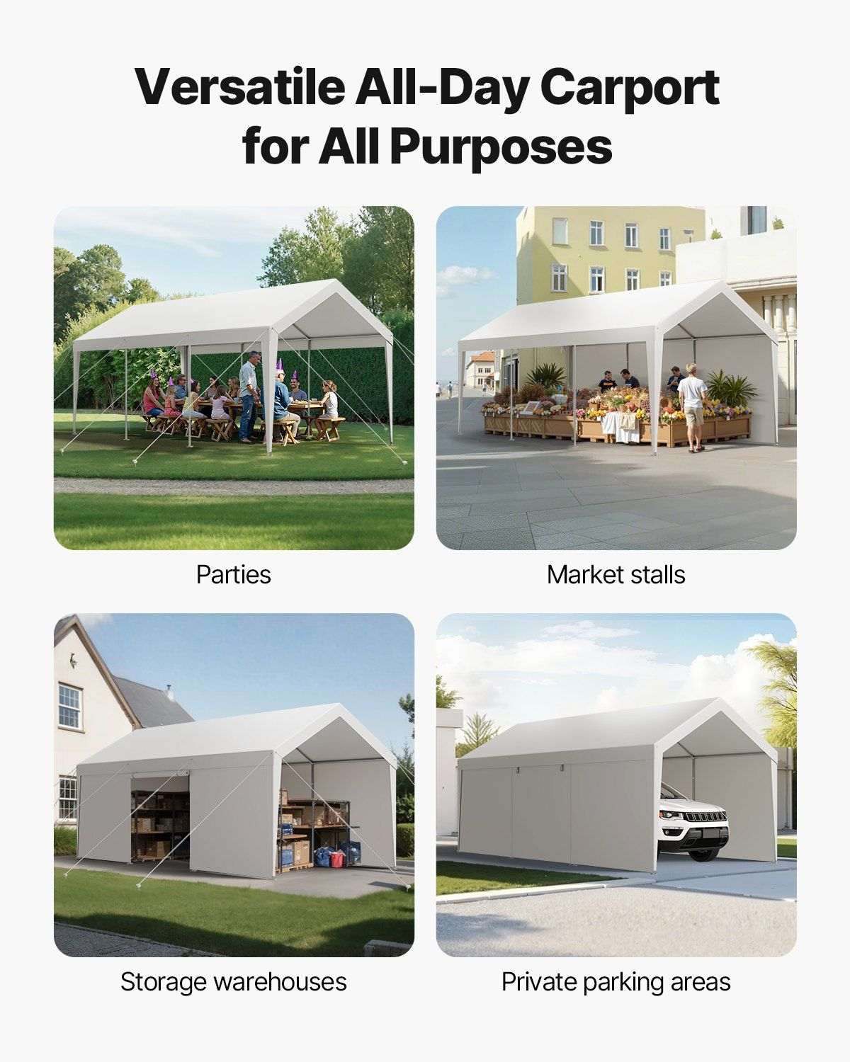 10' x 20' portable carport with removable sidewalls & door - Bills variety store