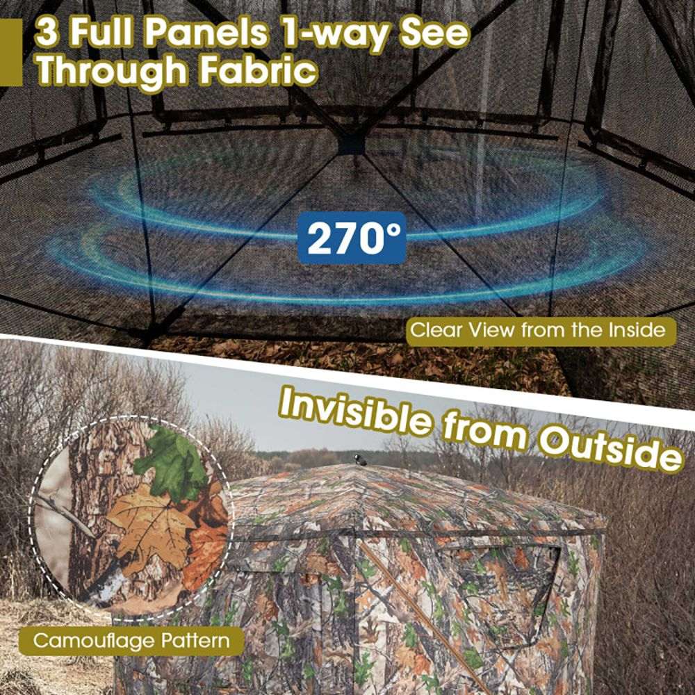 2-3 Person Hunting Blind Portable Pop Up Ground Tent with Carry Bag - Bills variety store