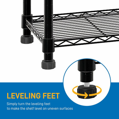 Changeable Assembly Floor Standing Carbon Steel Storage Rack Black - Bills variety store