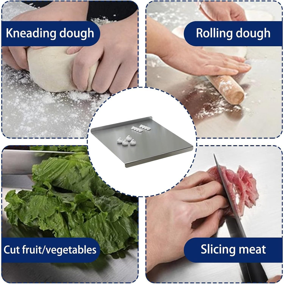 XXL 304 Stainless Steel Cutting Board Anti-Slip & Mildew-Proof - Bills variety store