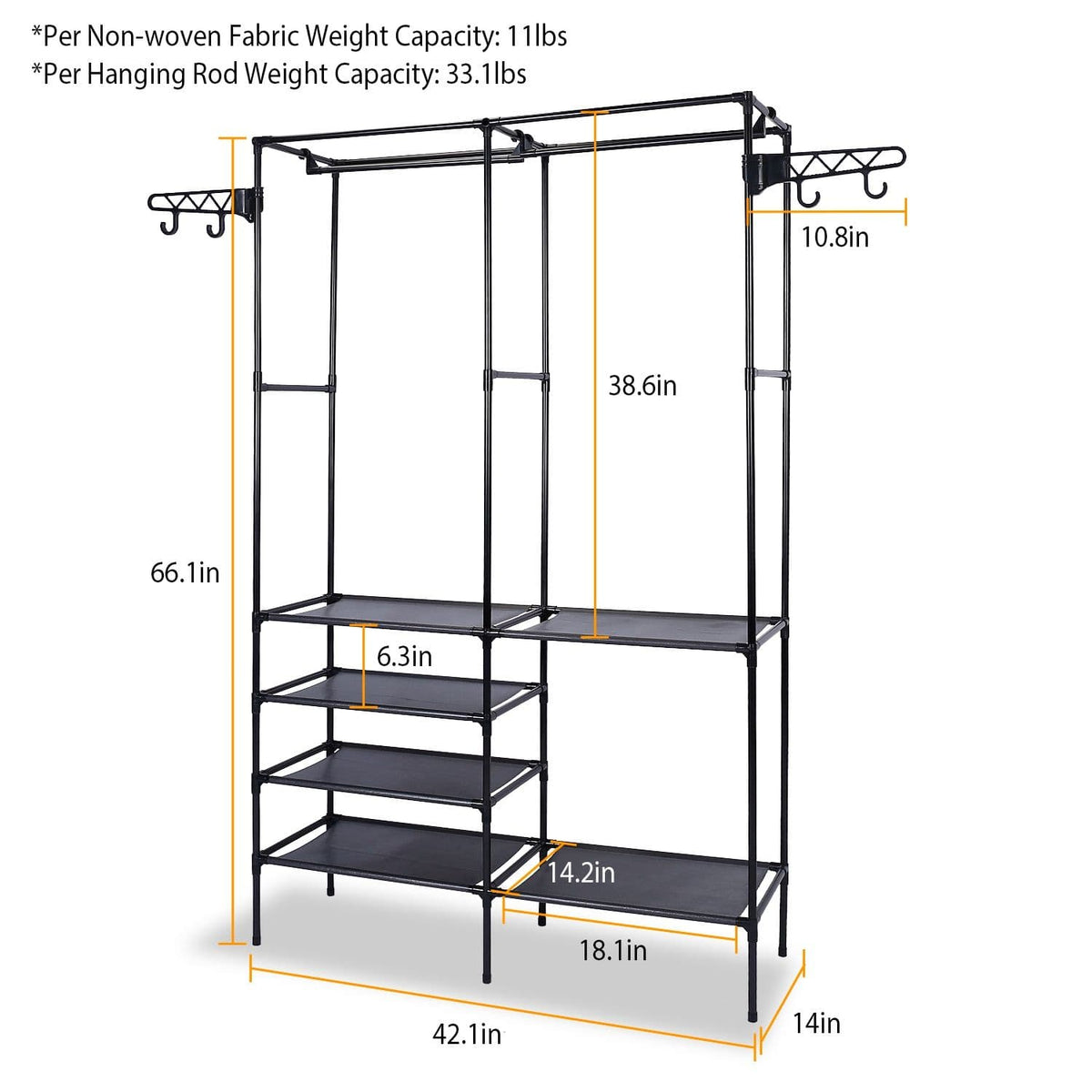 Metal Garment Rack Shoe and Clothing Organizer Shelves - Bills variety store