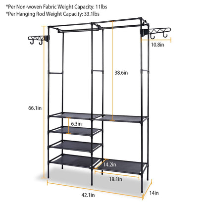 Metal Garment Rack Shoe and Clothing Organizer Shelves - Bills variety store