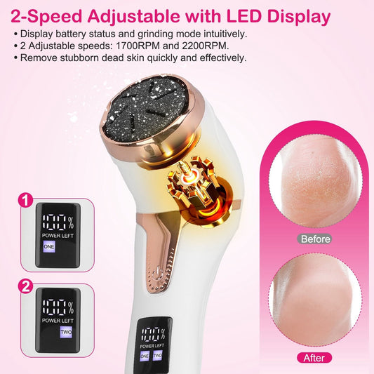 17Pcs Electric Foot Callus Remover with Vacuum Rechargeable Dead Skin Pedicure Machine - Bills variety store