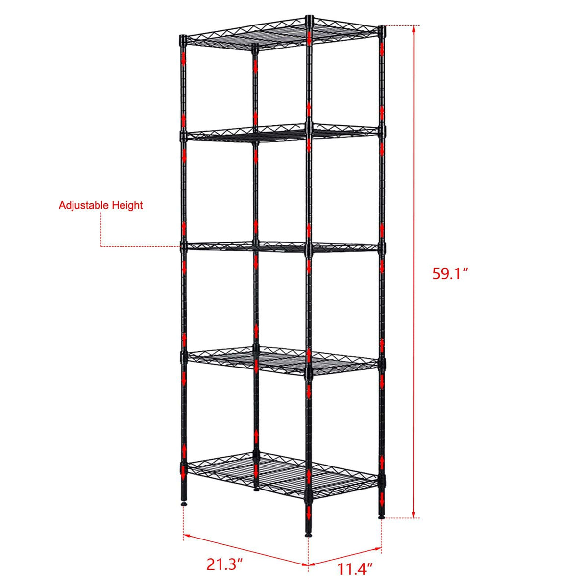 Changeable Assembly Floor Standing Carbon Steel Storage Rack Black - Bills variety store