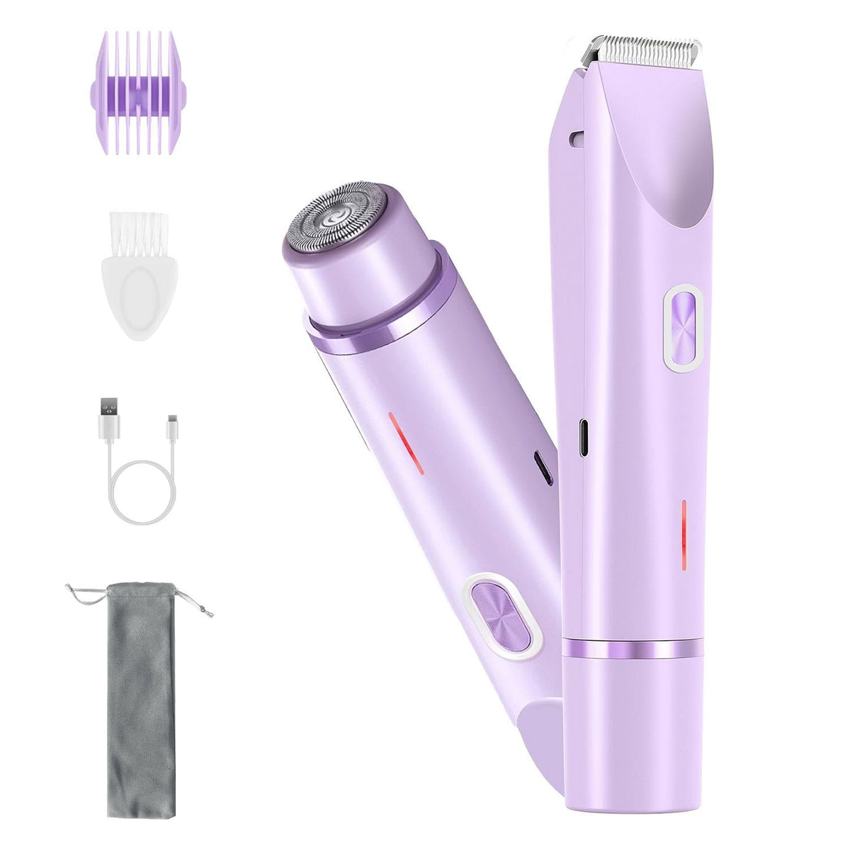 2 In 1 Bikini Trimmer for Women Dual Head Cordless Body Shaver IPX7 Waterproof - Bills variety store