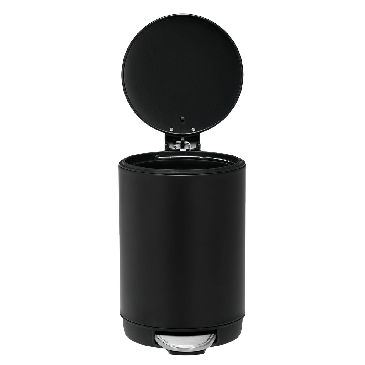 3L/0.8 Gallon Round Step Trash Can, Small Stainless Steel Bathroom Garbage Can with Foot Pedal and Removable Inner Bucket for Bathroom, Bedroom, Office, Black - Bills variety store