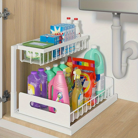 1 or 2 pc. kitchen rack for under sink organization, sliding pull-out cabinet organization rack - Bills variety store