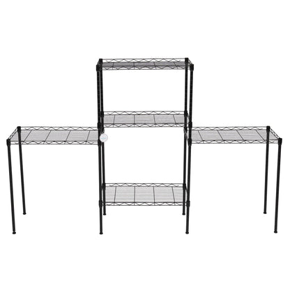Changeable Assembly Floor Standing Carbon Steel Storage Rack Black - Bills variety store