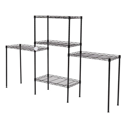 Changeable Assembly Floor Standing Carbon Steel Storage Rack Black - Bills variety store