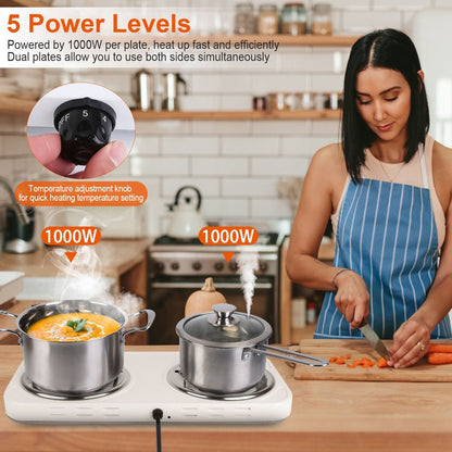 2000W Electric Double Burner Portable Coil Heating Hot Plate Stove - Bills variety store