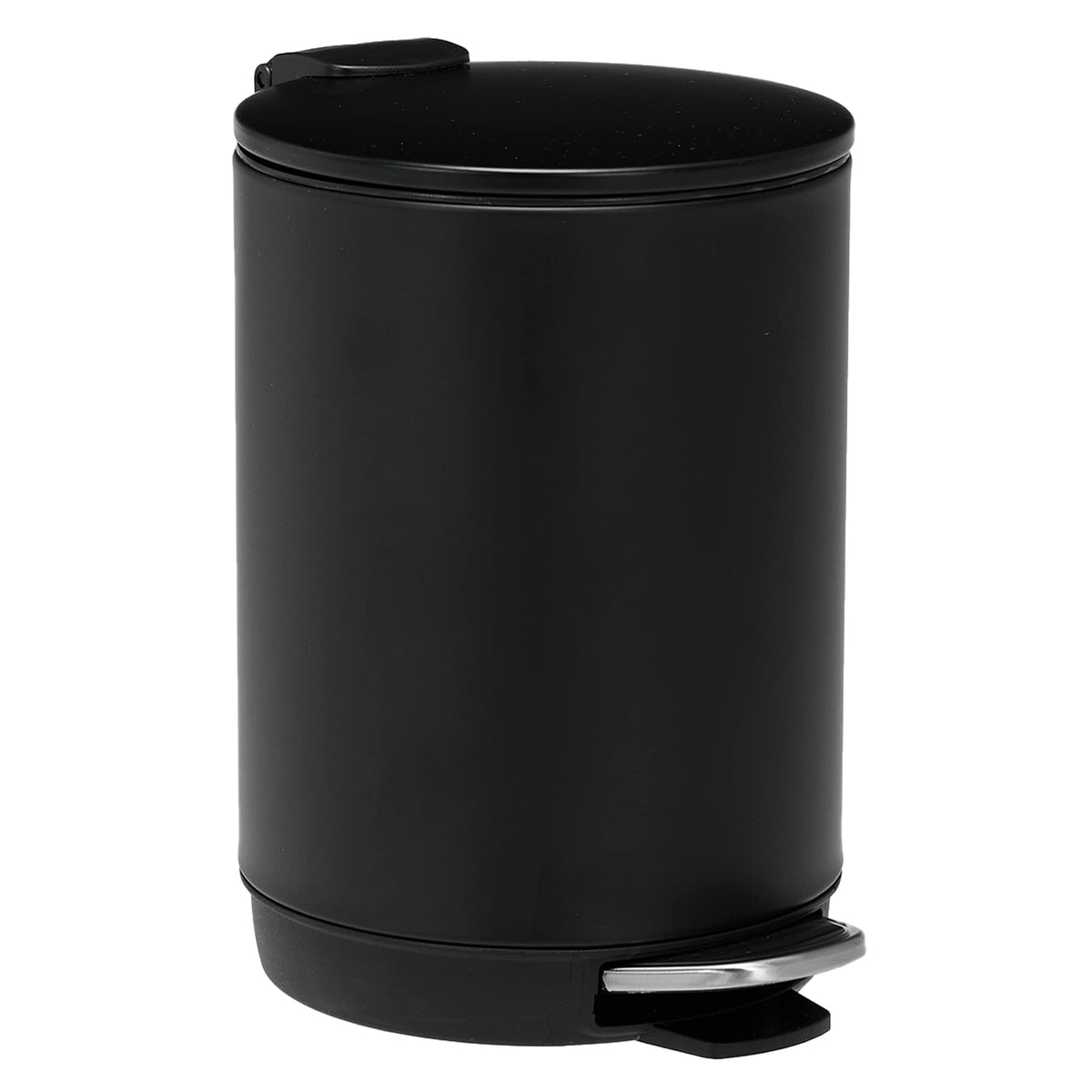 3L/0.8 Gallon Round Step Trash Can, Small Stainless Steel Bathroom Garbage Can with Foot Pedal and Removable Inner Bucket for Bathroom, Bedroom, Office, Black - Bills variety store