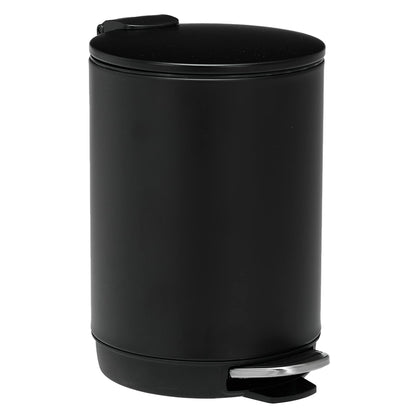 3L/0.8 Gallon Round Step Trash Can, Small Stainless Steel Bathroom Garbage Can with Foot Pedal and Removable Inner Bucket for Bathroom, Bedroom, Office, Black - Bills variety store