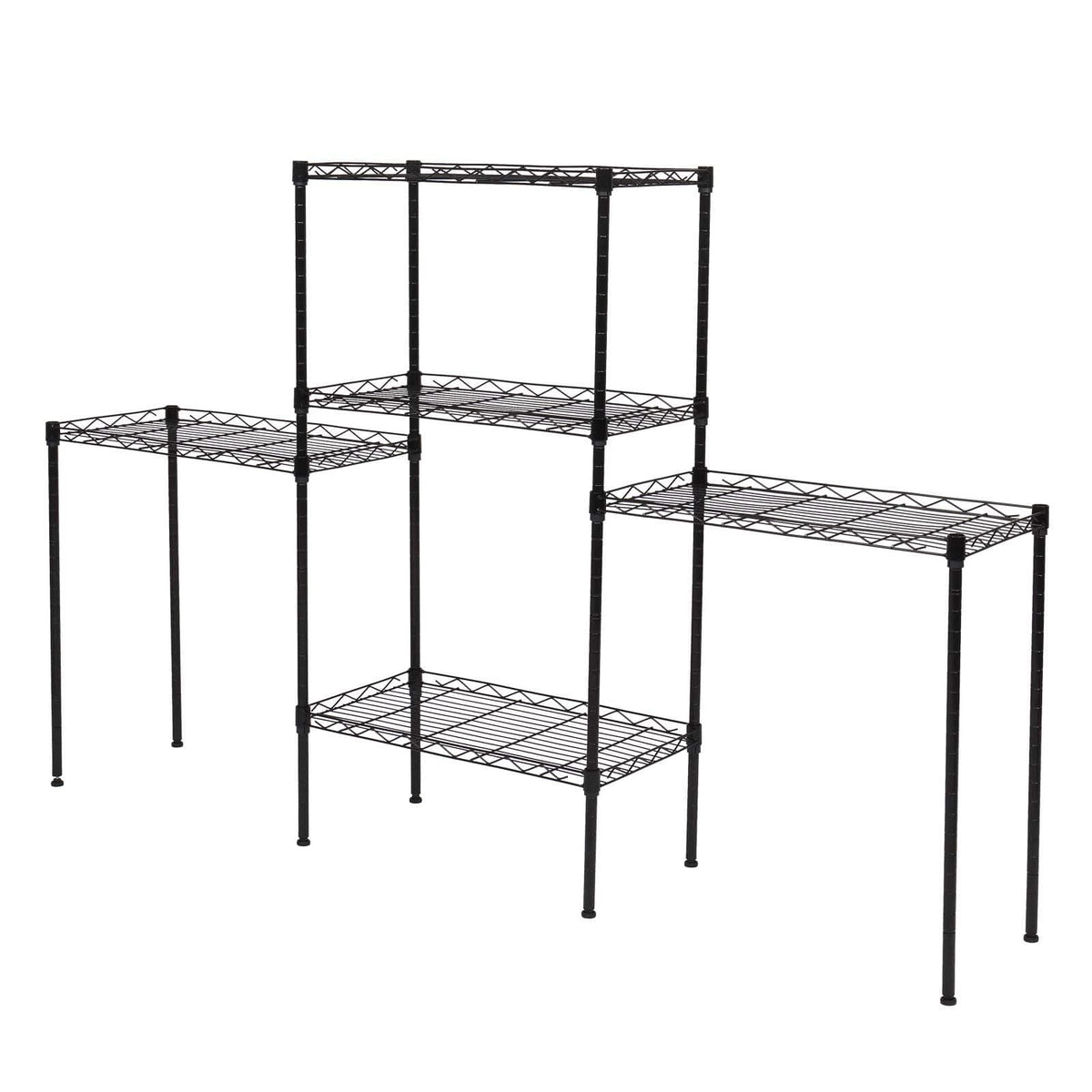 Changeable Assembly Floor Standing Carbon Steel Storage Rack Black - Bills variety store