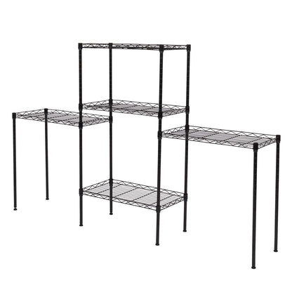 Changeable Assembly Floor Standing Carbon Steel Storage Rack Black - Bills variety store