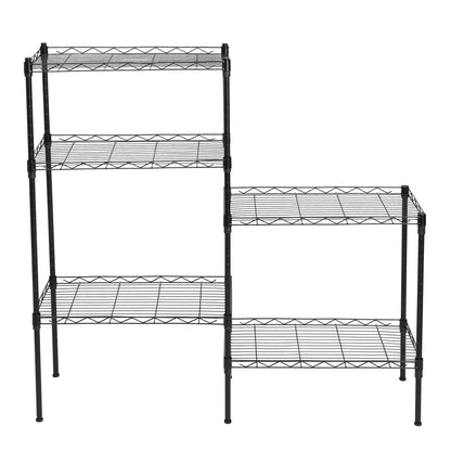 Changeable Assembly Floor Standing Carbon Steel Storage Rack Black - Bills variety store