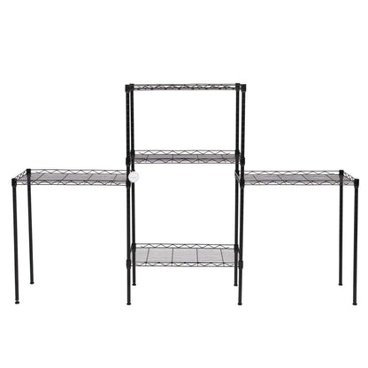Changeable Assembly Floor Standing Carbon Steel Storage Rack Black - Bills variety store