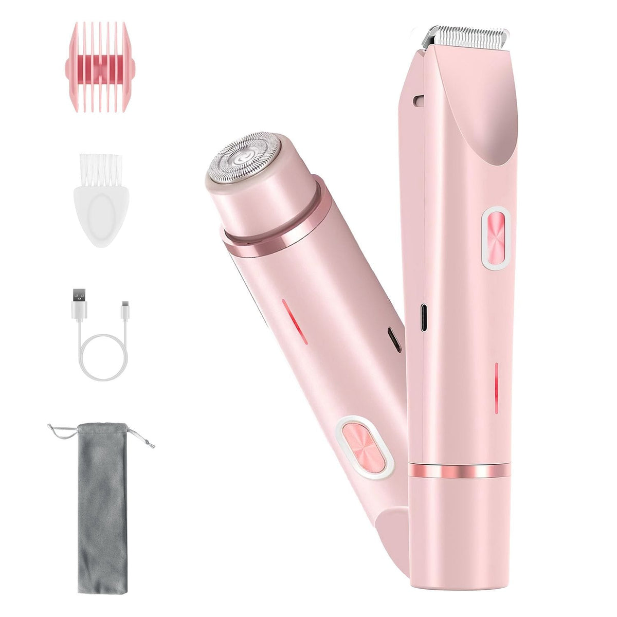 2 In 1 Bikini Trimmer for Women Dual Head Cordless Body Shaver IPX7 Waterproof - Bills variety store