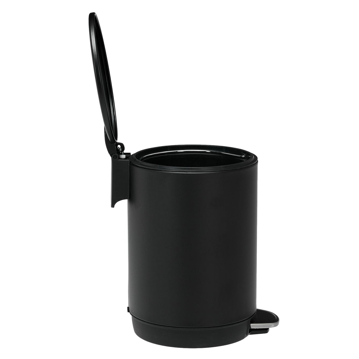 3L/0.8 Gallon Round Step Trash Can, Small Stainless Steel Bathroom Garbage Can with Foot Pedal and Removable Inner Bucket for Bathroom, Bedroom, Office, Black - Bills variety store