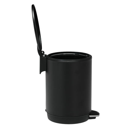 3L/0.8 Gallon Round Step Trash Can, Small Stainless Steel Bathroom Garbage Can with Foot Pedal and Removable Inner Bucket for Bathroom, Bedroom, Office, Black - Bills variety store