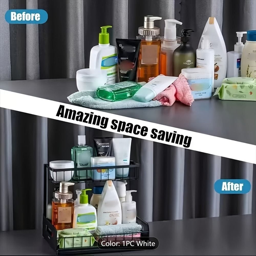 1 or 2 pc. kitchen rack for under sink organization, sliding pull-out cabinet organization rack - Bills variety store