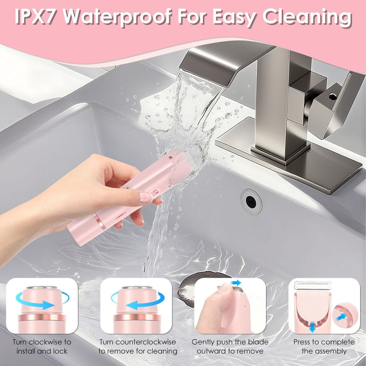 2 In 1 Bikini Trimmer for Women Dual Head Cordless Body Shaver IPX7 Waterproof - Bills variety store