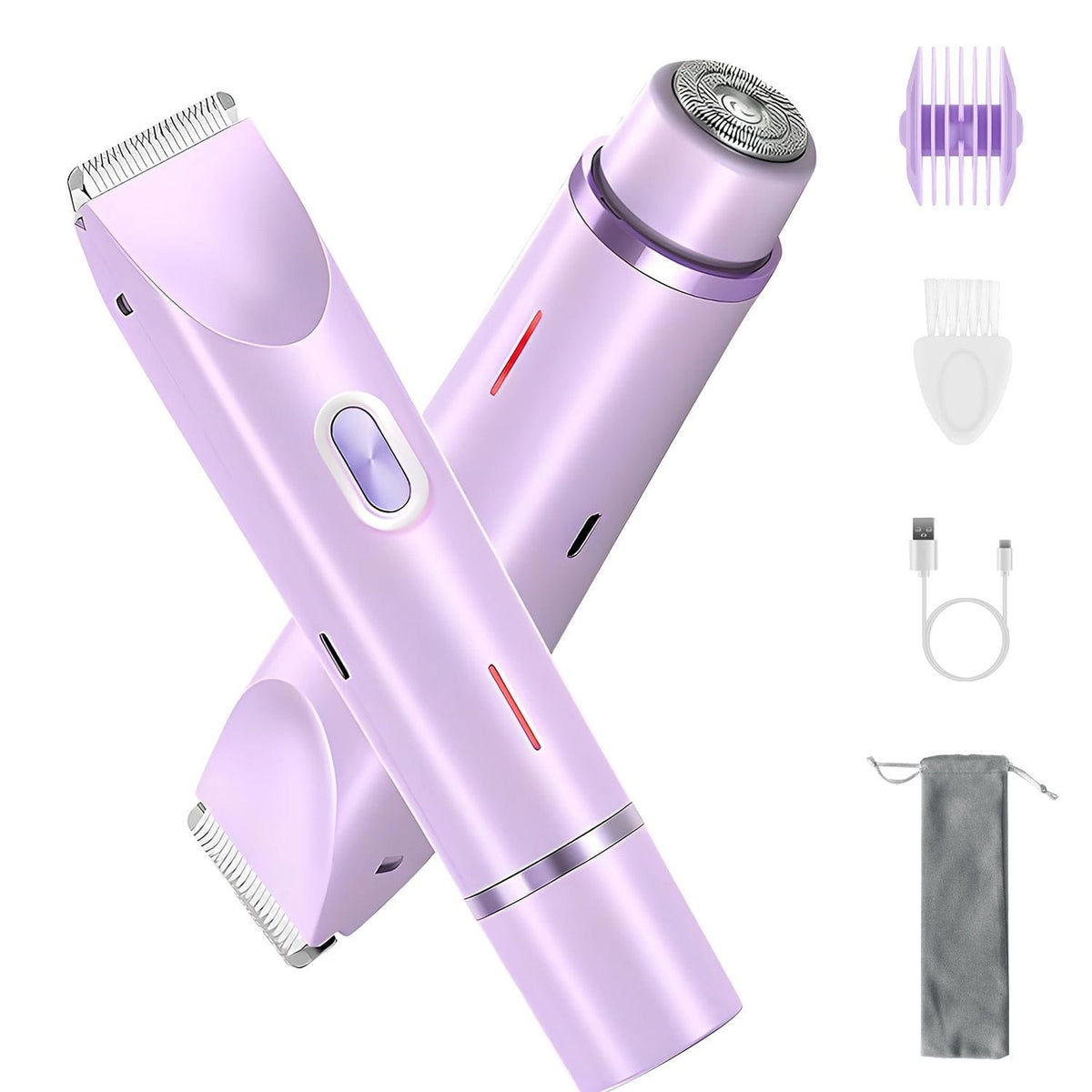 2 In 1 Bikini Trimmer for Women Dual Head Cordless Body Shaver IPX7 Waterproof - Bills variety store