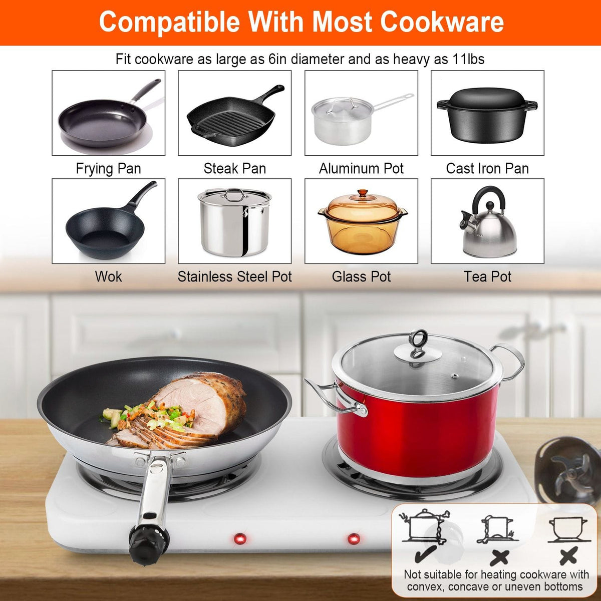 2000W Electric Double Burner Portable Coil Heating Hot Plate Stove - Bills variety store