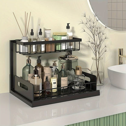 1 or 2 pc. kitchen rack for under sink organization, sliding pull-out cabinet organization rack - Bills variety store