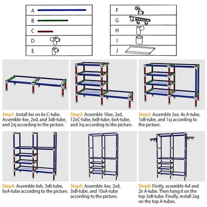Metal Garment Rack Shoe and Clothing Organizer Shelves - Bills variety store