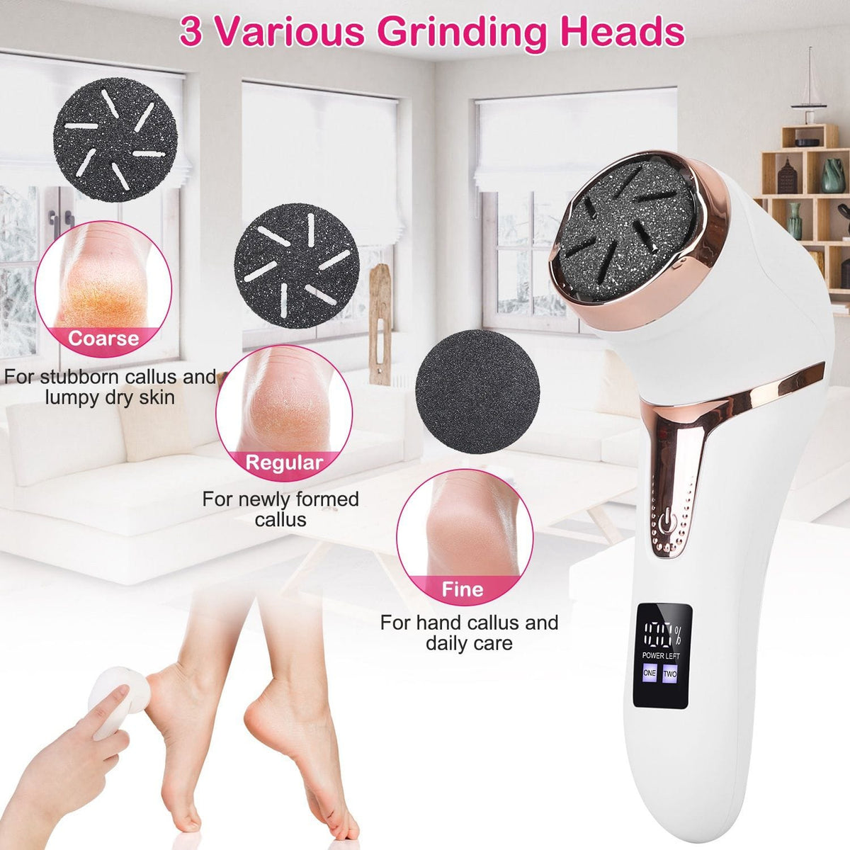 17Pcs Electric Foot Callus Remover with Vacuum Rechargeable Dead Skin Pedicure Machine - Bills variety store