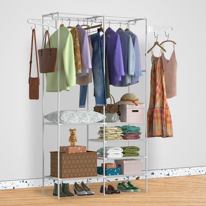 Metal Garment Rack Shoe and Clothing Organizer Shelves - Bills variety store