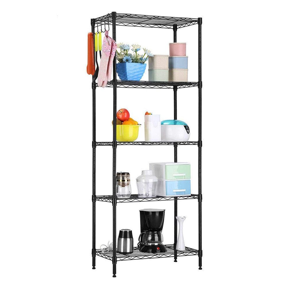 Changeable Assembly Floor Standing Carbon Steel Storage Rack Black - Bills variety store