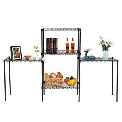 Changeable Assembly Floor Standing Carbon Steel Storage Rack Black - Bills variety store