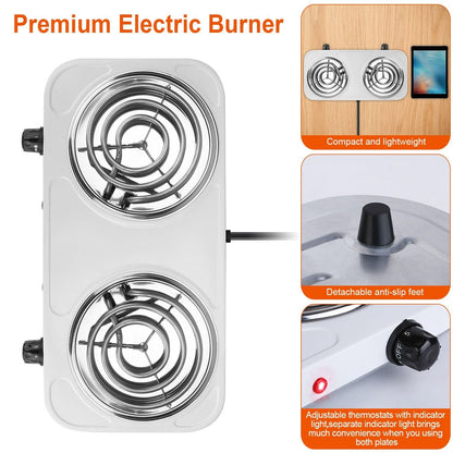 2000W Electric Double Burner Portable Coil Heating Hot Plate Stove - Bills variety store